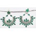 Chaand Bali Earrings Silver 925 Sterling Natural Green Onyx Gem Stone Handmade Women Gift E540 